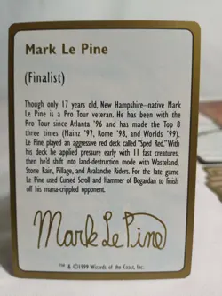 MTG Magic The Gathering Mark Le Pine 1999 World Championship Tokyo - Image 4