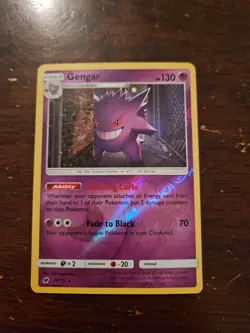 Pokemon TGC Gengar 38/111 Sun And Moon Crimson Invasion Reverse Holo - Image 1