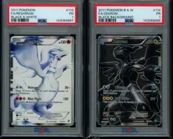 PSA 1 Sequential Set Reshiram Zekrom Full Art Black and White B&W 2011 Pokemon - Image 1