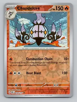 Reverse Holo Chandelure 038/197 Uncommon Obsidian Flames Pokemon - Image 1