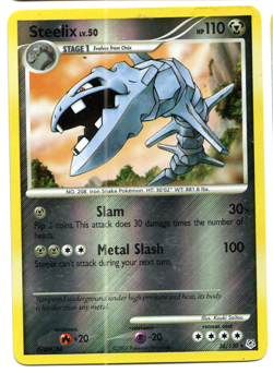 LP Steelix LV.50 Reverse Holo 38/130 Diamond and Pearl Pokemon Card LP - Image 1