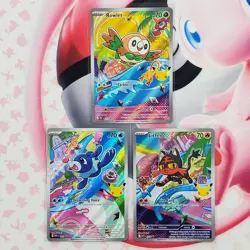 Rowlett 043 + Litten 044 + Popplio 045 - First Partner Pokemon Cards - #L77 - Image 1