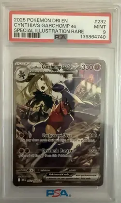 2025 POKEMON DRI EN-DESTINED RIVALS #232 CYNTHIA'S GARCHOMP EX PSA 9 - Image 1