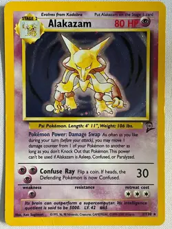 Alakazam 1/102 Holo Holo Rare Base Set 2 Pokemon Holo Heavily Played - Image 1