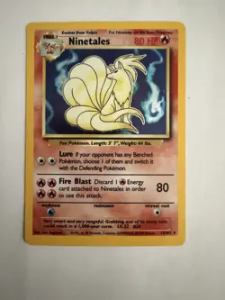 Pokemon TCG Ninetales Base Set Holo Unlimited Rare Card 12/102 LP Condition - Image 1