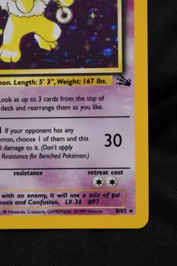 Hypno 8/62 LP Fossil Holo Unlimited Pokemon TCG - Image 4