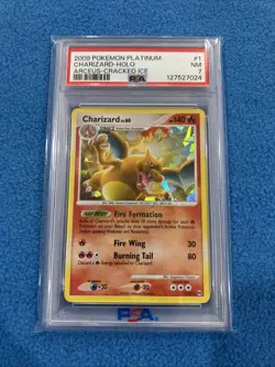 2009 Pokemon Platinum Arceus Charizard Holo Cracked Ice 1/99 PSA 7 Holo Bleed! - Image 1