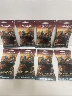 Lot Of 8 *NEW* Magic the Gathering - Lord of the Rings - Draft Booster - Image 1