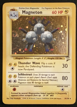 Magneton 9/130 Holo SWIRL Pokemon Base Set 2 MP - Image 1