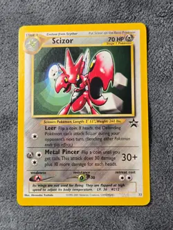 Pokemon SCIZOR BLACK STAR PROMO Set 33 Wizards of the Coast League HP - Image 1