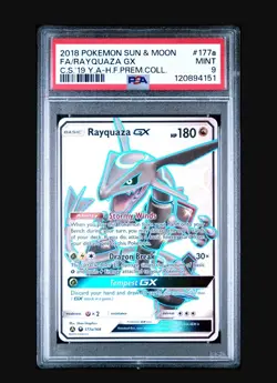 2018 Pokemon Alternate Art Hidden Fates Promos Rayquaza GX 177a/168 ✅ PSA 9 - Image 1