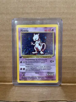 1999 Pokemon Base Set 1st Edition Mewtwo Holo Foil 10/102 German - Image 1