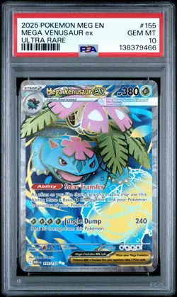 2025 POKEMON MEG EN-MEGA EVOLUTION ULTRA RARE #155 MEGA VENUSAUR EX PSA 10 - Image 1