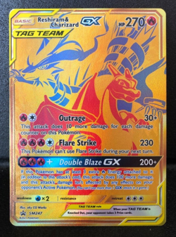 Reshiram & Charizard GX Tag Team SM247 Black Star Promo Pokemon 2021 - Image 1