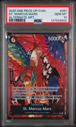 PSA 10 - St. Marcus Mars OP13-091 Alternate Art One Piece English Gem Mint - Image 1