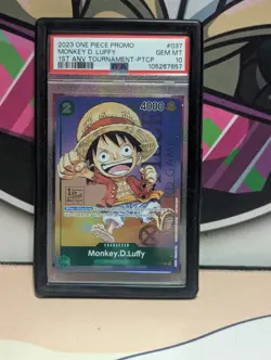 2023 One Piece Monkey D. Luffy P-037 1st Anniversary Tournament PSA 10 English - Image 1