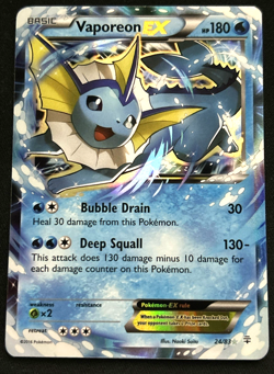 Vaporeon EX - 24/83 - Ultra Rare - Generations - Pokemon Card -LP - Image 1