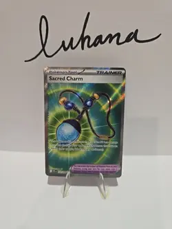 Sacred Charm 122/094 Me02: Mega Evolution Phantasmal Flames Holo Pokemon Card - Image 1