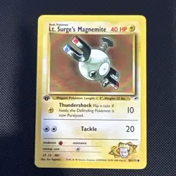 1st Edition Lt. Surge's Magnemite - Gym Heroes - #80/132 - Vintage Pokemon Card - Image 1