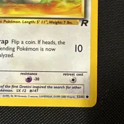 Dratini 53/82 Team Rocket 1st Edition Common Pokemon Card - Image 3