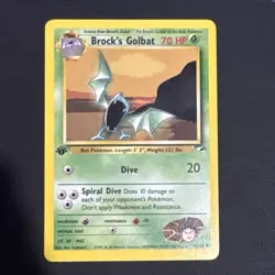 Brock's Golbat 39/132 Gym Heroes 1st Edition Pokemon Card Uncommon LP - Image 1