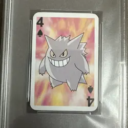 1999 BICYCLE POKEMON MINI PLAYING CARDS RED DECK 4 OF SPADES GENGAR PSA10 POP 39 - Image 2