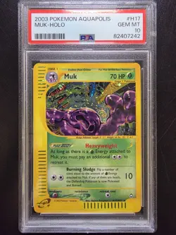PSA 10 Muk Holo SWIRL H17/H32 - Aquapolis Rare E Series Pokemon Card Pop 66 - Image 1