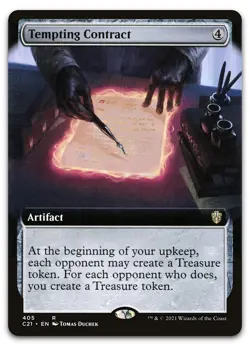 Tempting Contract (Extended Art) #405 (NM) Commander 2021 C21 Magic MTG - Image 1