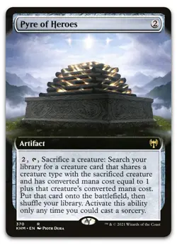 Pyre of Heroes (Extended Art) #370 (NM) Kaldheim KHM Magic MTG - Image 1