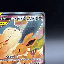 Pokemon Eevee & Snorlax GX TAG TEAM Promo Holo SM169 Team Up HP 270 Basic Card - Image 3