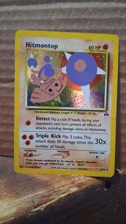 Pokemon TCG Hitmontop Neo Discovery Holo Rare Card 3/75 EX - Image 1