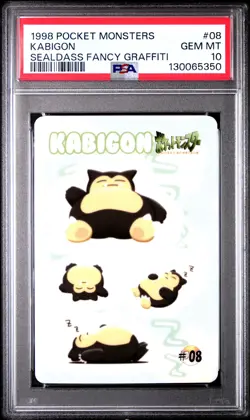 1998 POCKET MONSTERS SEALDASS FANCY GRAFFITI #08 KABIGON PSA 10 - Image 1