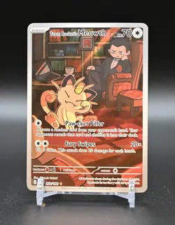 Team Rocket's Meowth 203/182 Pokemon TCG Sv10: Destined Rivals Full Art NM - Image 1