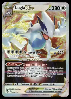 Lugia VSTAR 139/195 Holo VSTAR Rare Silver Tempest Pokemon Holo Near Mint - Image 1