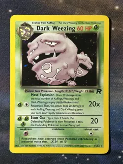 Dark Weezing 14/82 Holo Holographic Rare Team Rocket Vintage 1999 Pokemon VLP - Image 1