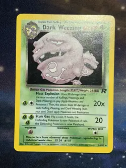 Dark Weezing 14/82 Holo Holographic Rare Team Rocket Vintage 1999 Pokemon VLP - Image 5