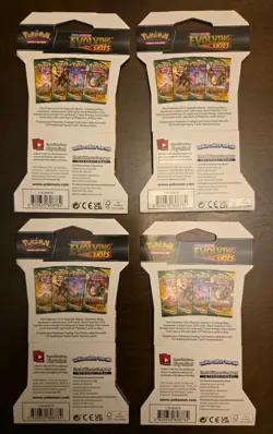 Pokemon Evolving Skies New Sealed Sleeved Blister Booster x4 Packs Full Art Set - Image 2