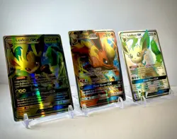 Pokemon TCG S&M Hidden Fates Leafeon GX FULL ART HOLO RARE SV46/SV94 - PSA 9 - Image 1