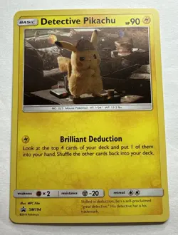 2019 Pokemon Sun & Moon Promo Detective Pikachu #SM194 Holo Near Mint - Image 1