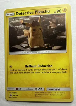 2019 Pokemon Sun & Moon Promo Detective Pikachu #SM194 Holo Near Mint - Image 3