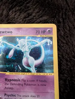 2002 Pokemon Mewtwo 20/165 - NM Rare 4 Dot Miss Print In Holo - Expedition - Image 2