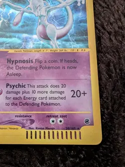 2002 Pokemon Mewtwo 20/165 - NM Rare 4 Dot Miss Print In Holo - Expedition - Image 5