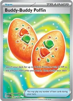 1x Buddy-Buddy Poffin (#167/132) - Holofoi NM Eng Pokemon - ME01: Mega Evolution - Image 1