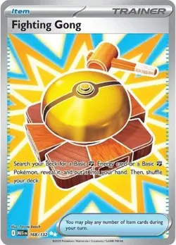 1x Fighting Gong (#168/132) - Holofoil NM Eng Pokemon - ME01: Mega Evolution - Image 1