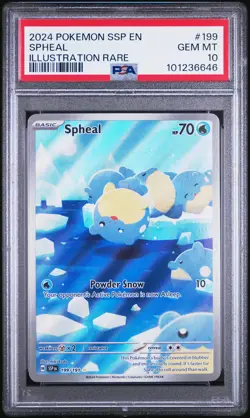 2024 Pokemon SSP EN-Surging Sparks Spheal Illustration Rare PSA 10 #199 - Image 1