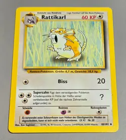 Rattikarl # 40/102 Uncommon Basis Set 1999 Pokemon Deutsch Near Mint Vintage - Image 1