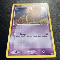 2005 Pokemon Emerald Spoink [Reverse Holo] #66/106 Awesome Condition - Image 2