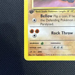 Pokemon Gym Heroes FIRST Edition Brock's Onix 69/132 NM/LP TCG - Image 4