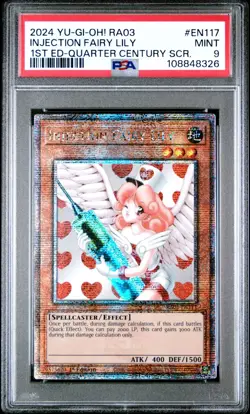 PSA 9 Yugioh! Injection Fairy Lily RA03-EN117 Quarter Century Secret Rare Bonanz - Image 1
