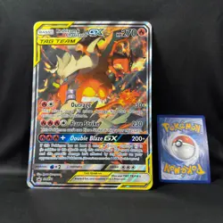 Pokemon TCG JUMBO Tag Team Card Reshiram & Charizard GX SM201 Promo NM/VLP - Image 1